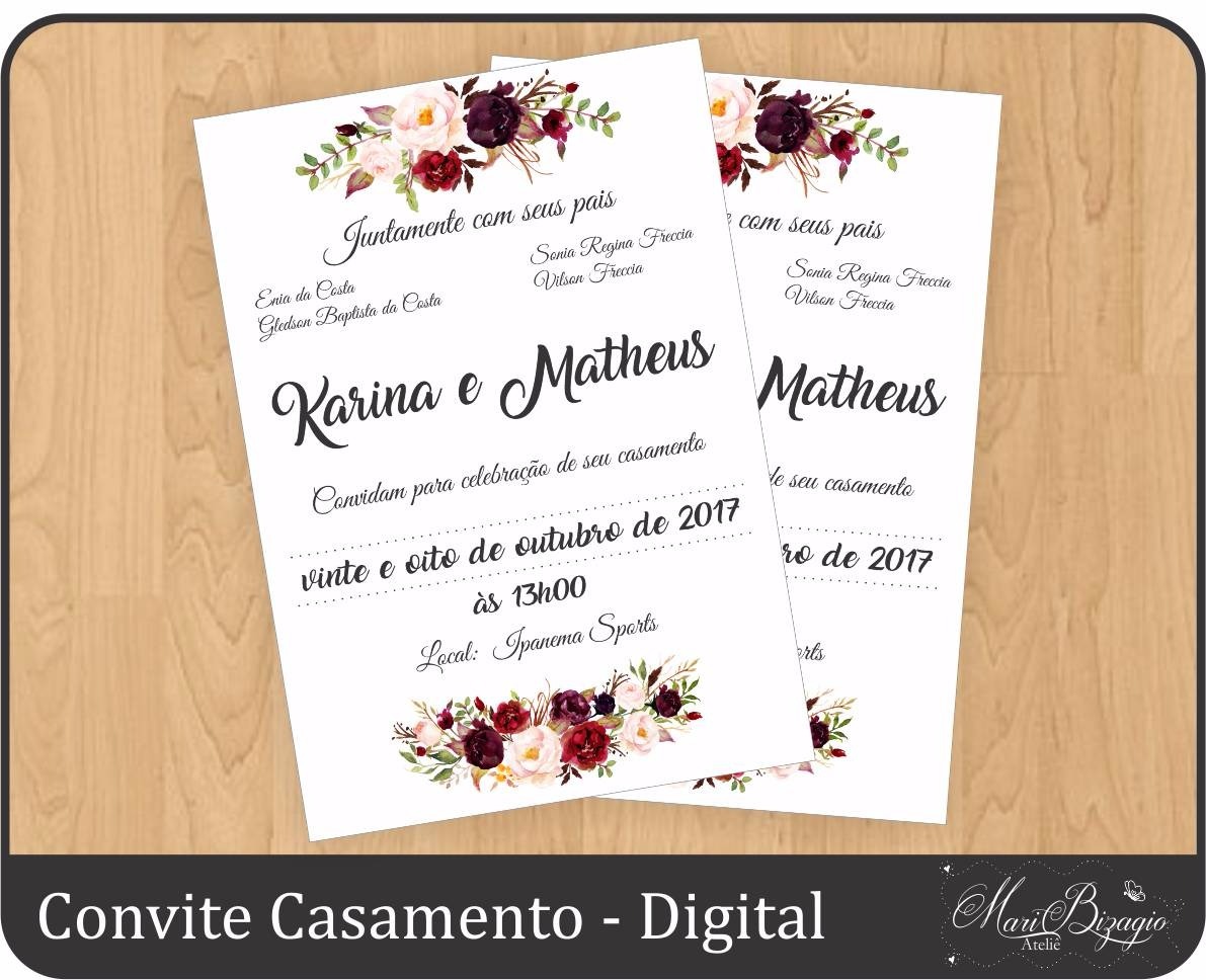 Featured image of post Convite De Casamento Floral Marsala Para Editar S o muitos os detalhes que envolvem a celebra o do casamento e todos eles t m sua import ncia e seu significado