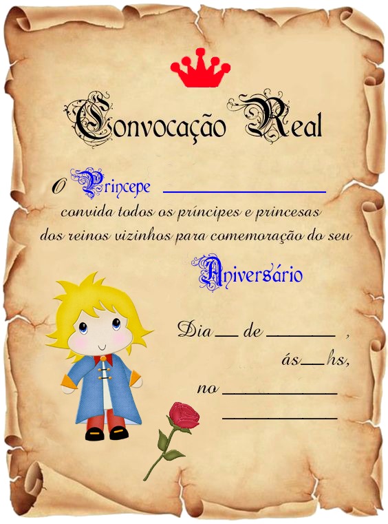 Convite Pergaminho Pequeno Principe 50unid - R$ 55,00 em 