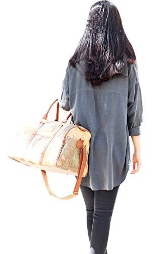 Copi World Map LARGE Duffle Bag Travel Tote Luggage Boston Style KHAKI ONE SIZE