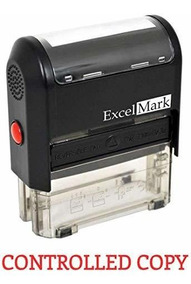 NEW ExcelMark CONTROLLED COPY Self Inking Rubber Stamp A1539Red Ink