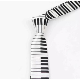 Corbatas Delgadas Juveniles Slim Piano Negro Acordes Musical