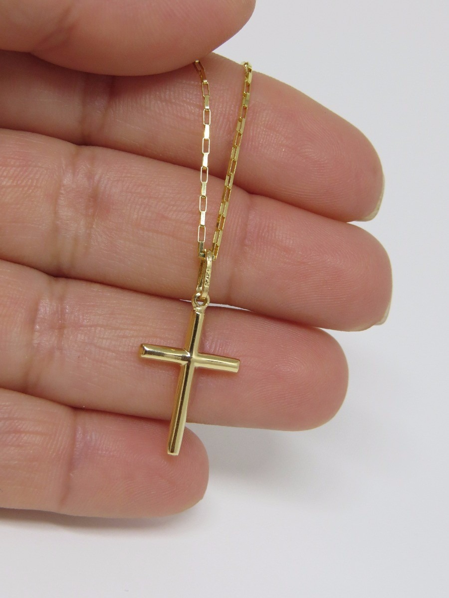 CordÃ£o Corrente 70cm + Pingente Cruz Crucifixo Ouro 18k - R$ 554,99 em