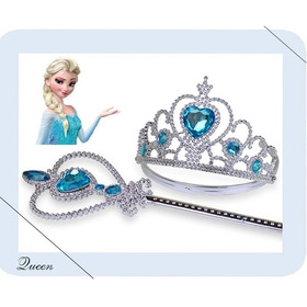 Corona Y Cetro Varita Para Disfraz Elsa Princesa Frozen