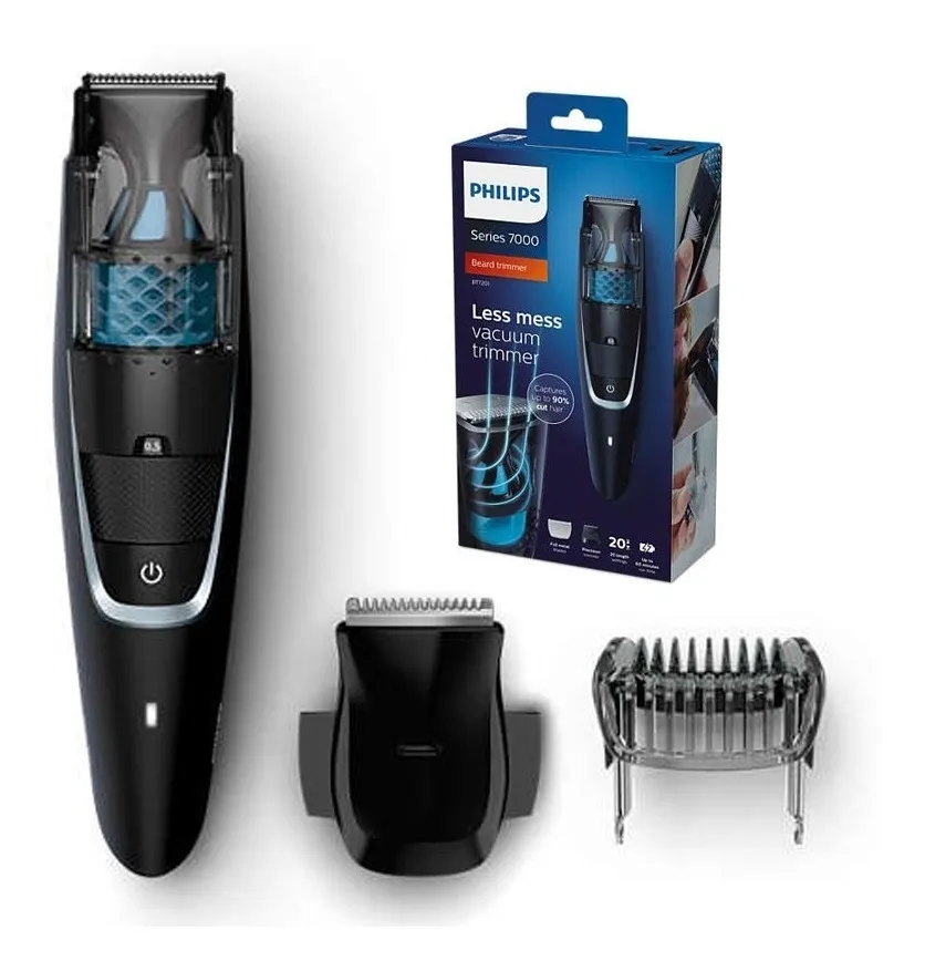 philips bt7201 rechargeable beard trimmer with vacuum