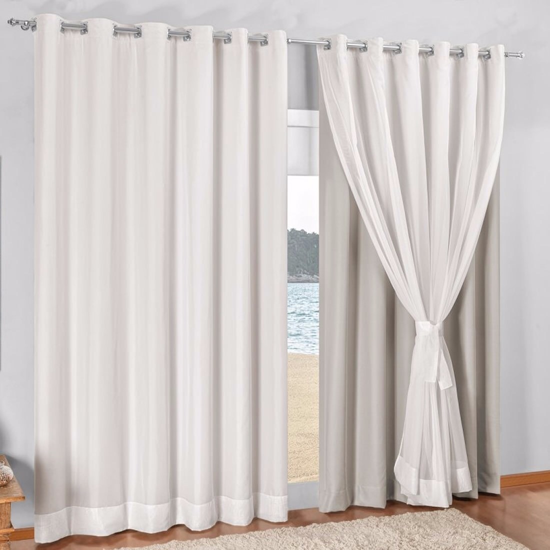 Cortina De Voil Com Blackout Pl Stico 4 00×3 00 Para Quarto R 219 Cortina De Voil Com Blackout Pl Stico 4 00×3 00 Para Quarto R 219
