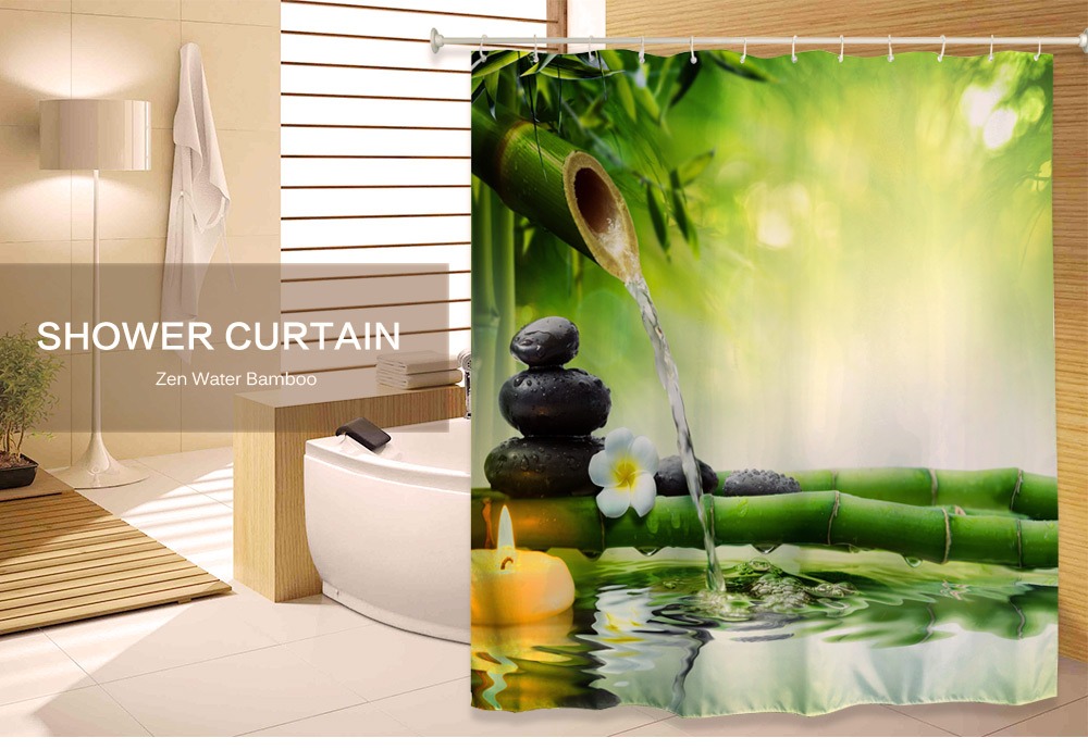 Cortina Ducha Cuarto De Baño Del Bambú Del Agua Zen 180x18 ... Cortina Ducha Cuarto De Baño Del Bambú Del Agua Zen 180x18 ...