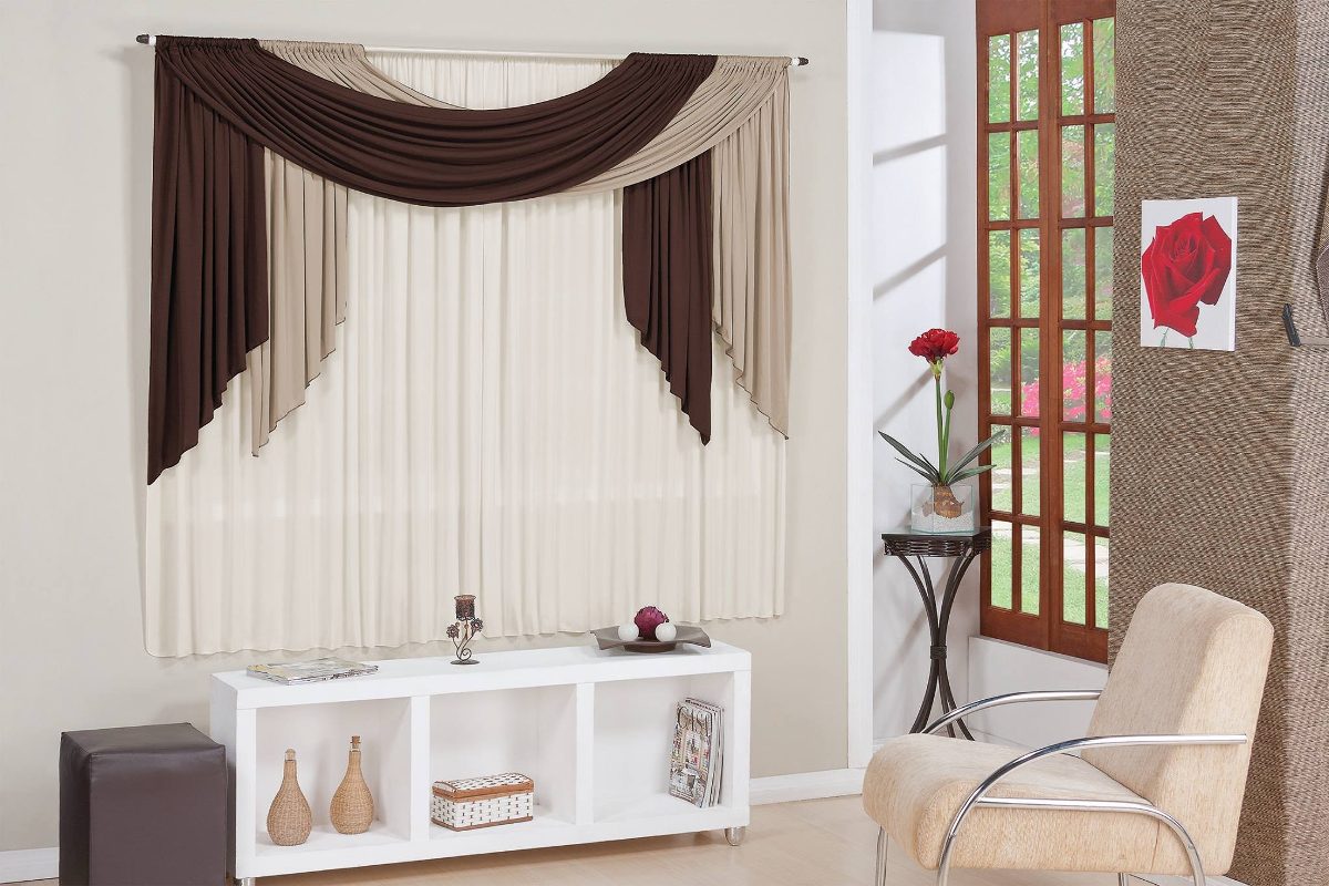 Cortina Isabella De 2m Marron Creme Palha Para Quarto E Sala R 78 Cortina Isabella De 2m Marron Creme Palha Para Quarto E Sala R 78