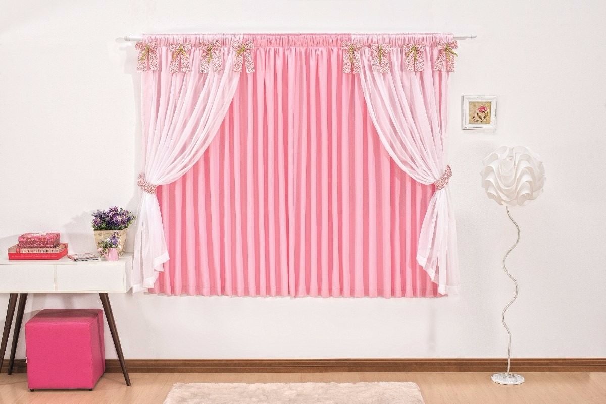 Cortina Para Quarto De Bebê 2,00mts X 1,70 Forro Com Voal R$ 175,90 em Merc Cortina Para Quarto De Bebê 2,00mts X 1,70 Forro Com Voal R$ 175,90 em Merc