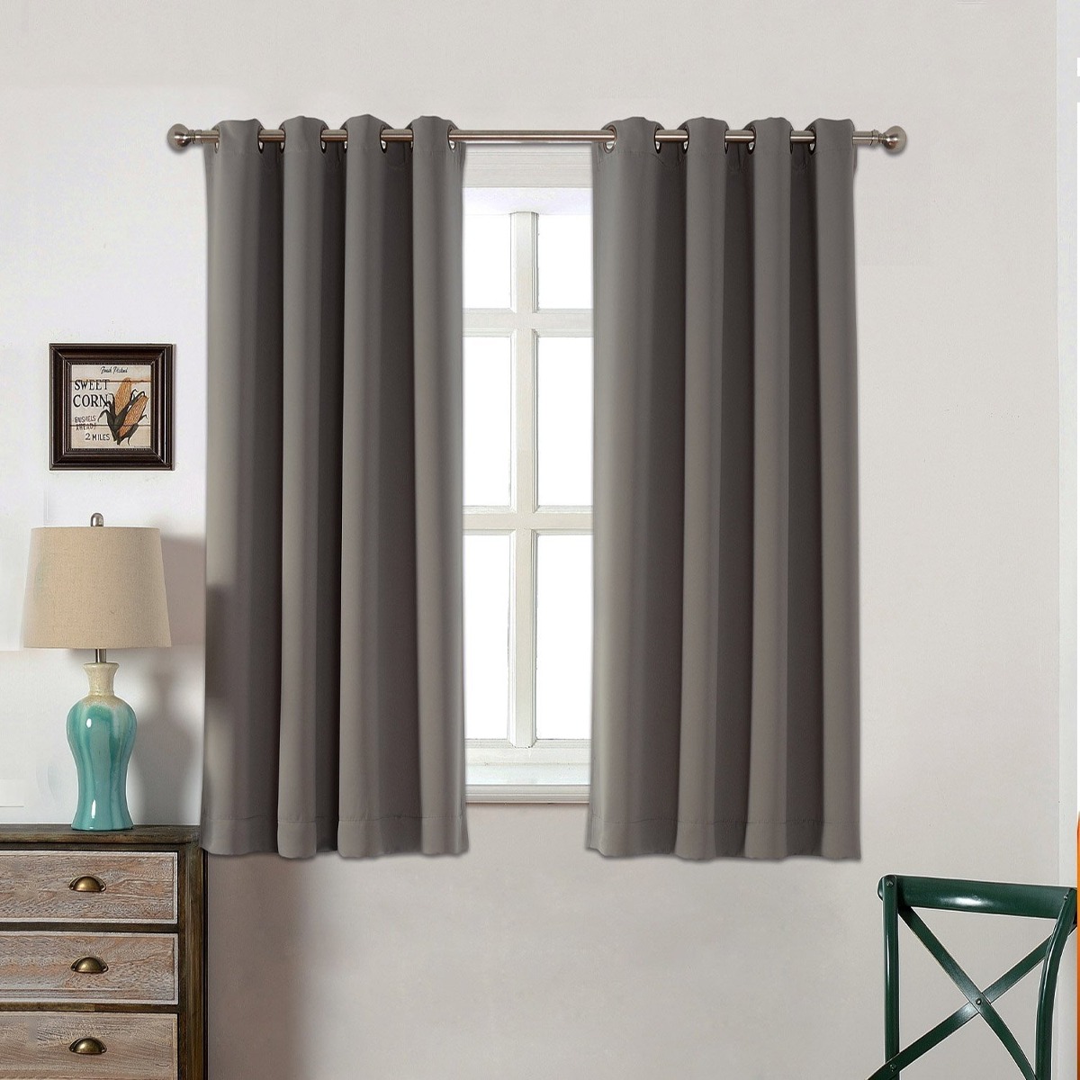 Cortinas Para Dormitorio Acelitor 52x63 Pulg -gris - $ 1,084.00 en