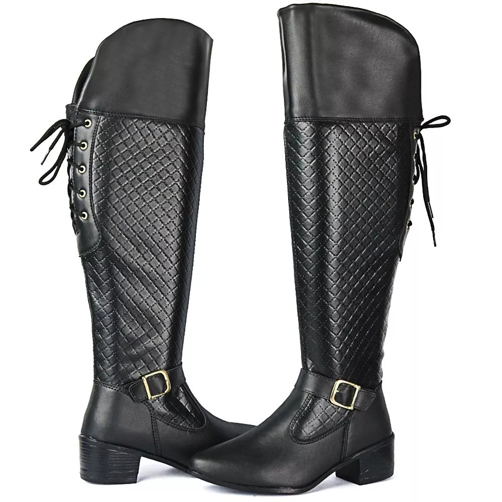 Coturno Bota Feminino Montaria Over The Knee Acima Do Joelho - R$ 109,49 em Mercado Livre