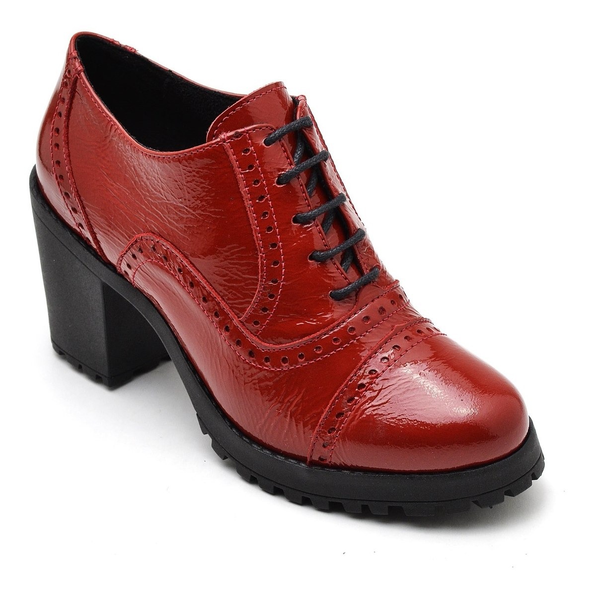 Coturno Botinha Bota Oxford Feminina Cano Curto Salto Grosso - R$ 157,00 em Mercado Livre