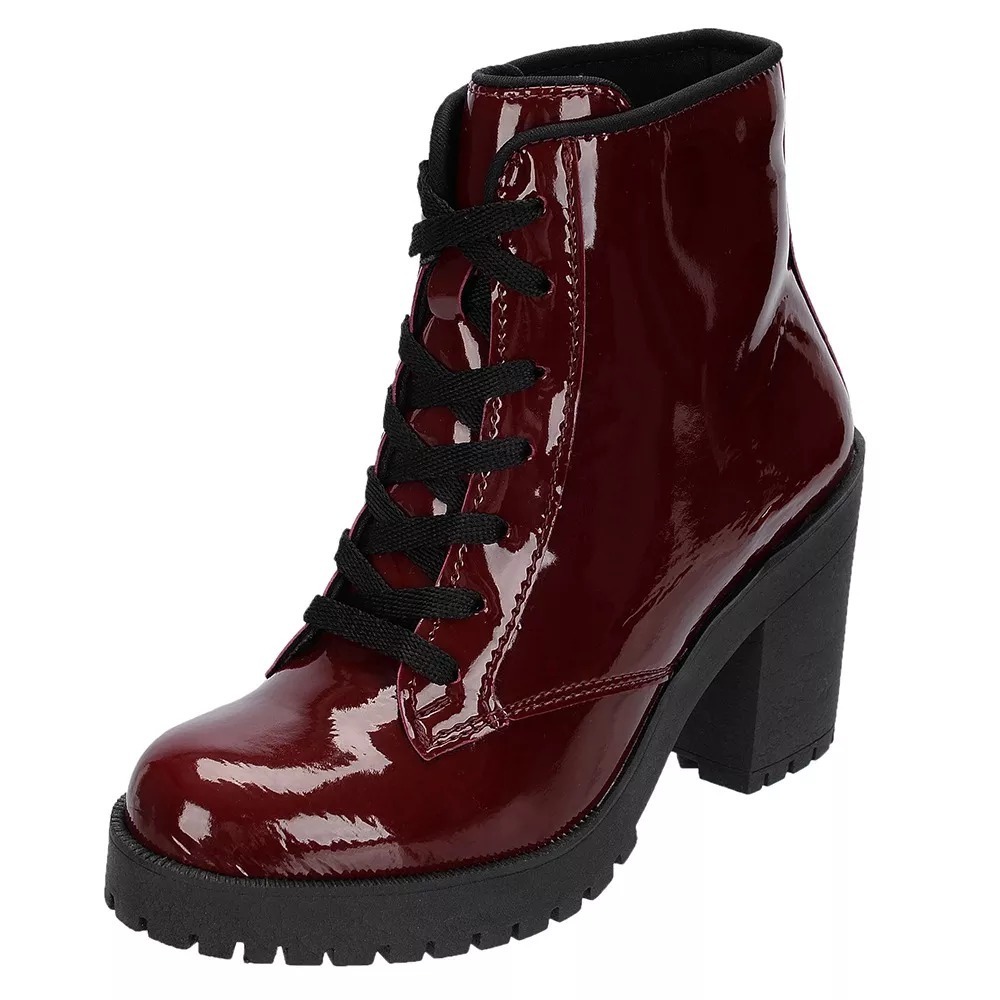 Coturno Feminino Tratorado Verniz Stilo Botas Pronta Entrega - R$ 59,70 em Mercado Livre