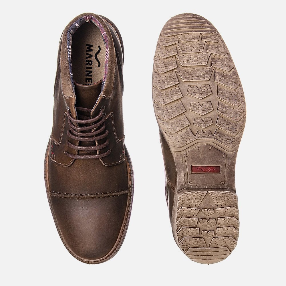 Coturno Masculino Tratorado Café Em Couro Mariner - R$ 149,90 em Mercado Livre