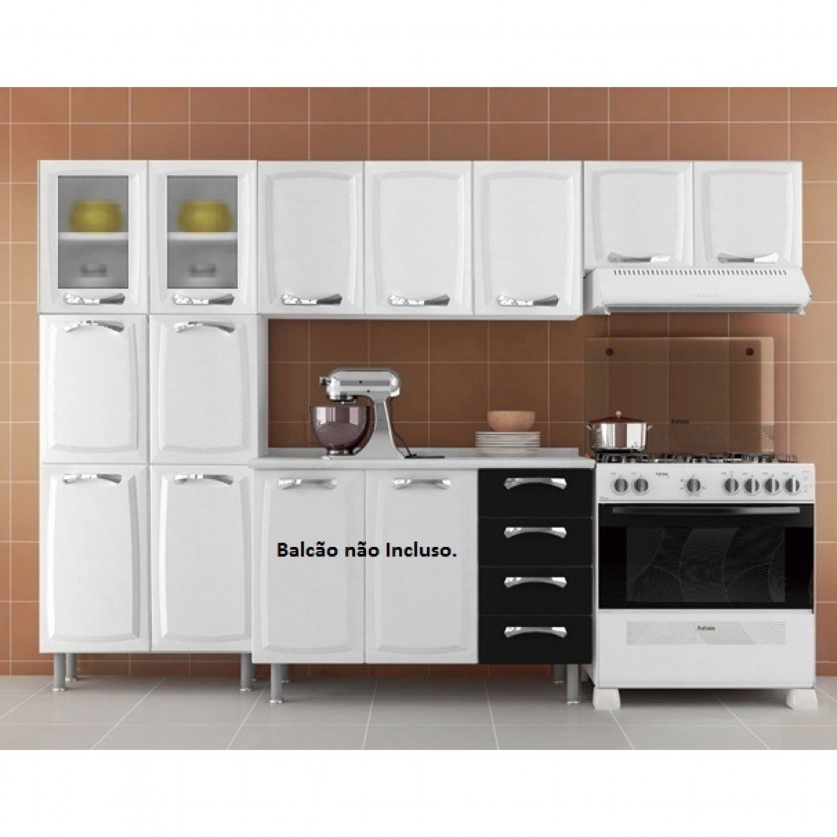 Cozinha Compacta 3 Pe As 2 Portas Em Vidro Premium Gj R 1 039 90 Cozinha Compacta 3 Pe As 2 Portas Em Vidro Premium Gj R 1 039 90