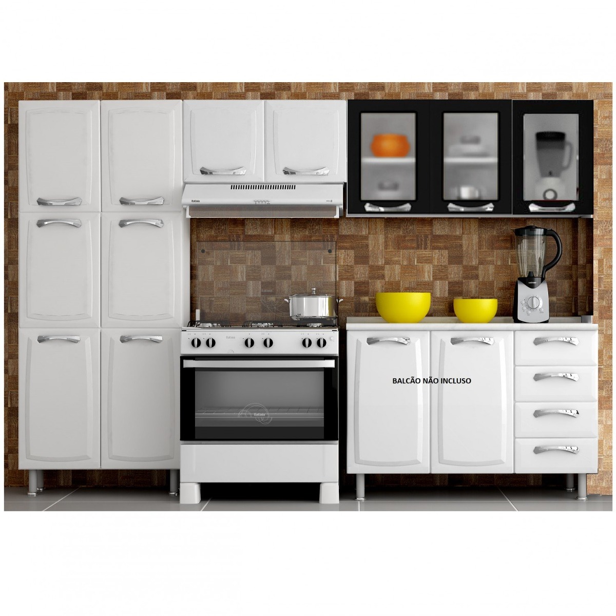 Cozinha Compacta 3 Pe As 3 Portas Em Vidro Premium Ec R 1 059 90 Cozinha Compacta 3 Pe As 3 Portas Em Vidro Premium Ec R 1 059 90