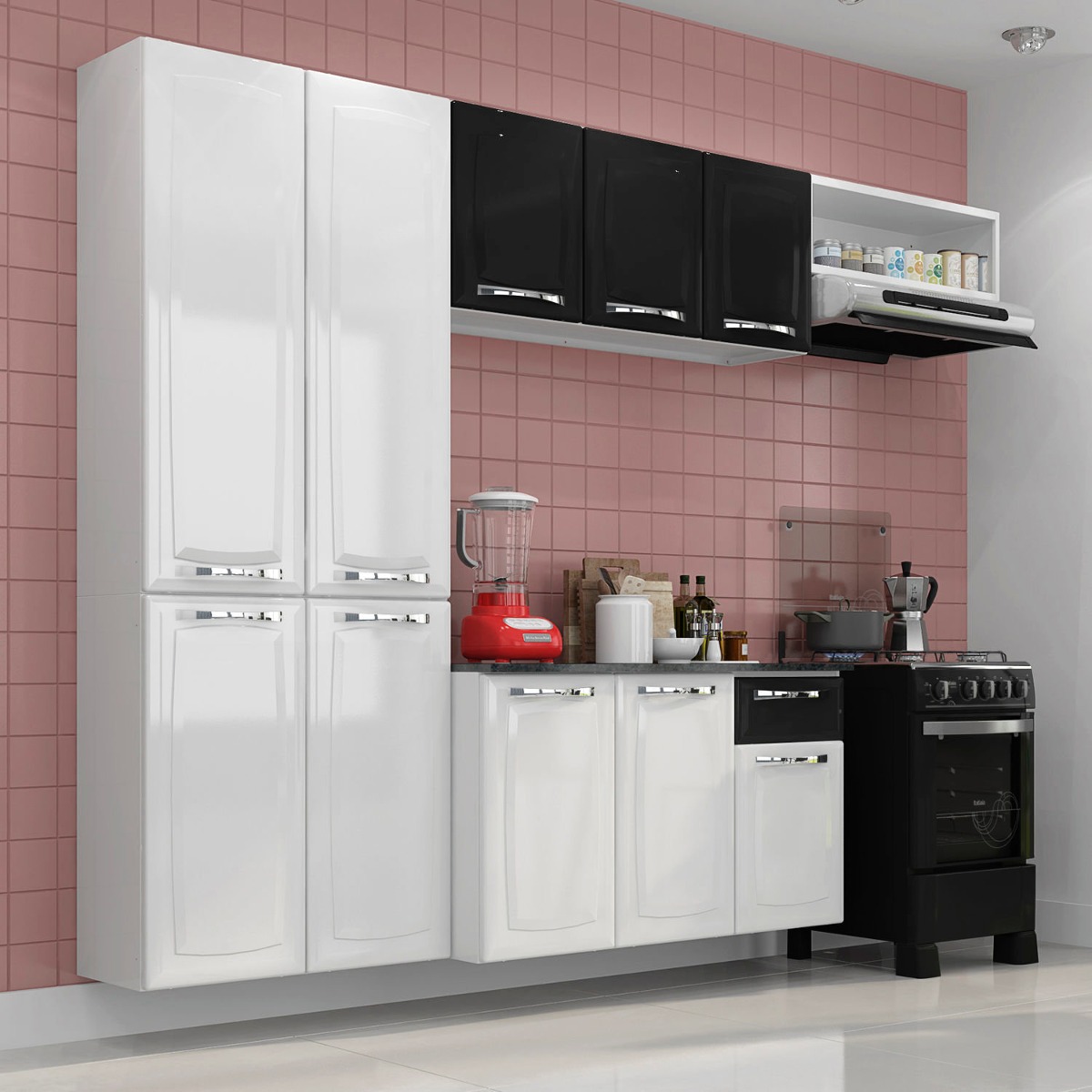 Cozinha Compacta Amanda Itatiaia Branco/preto Fg R 668