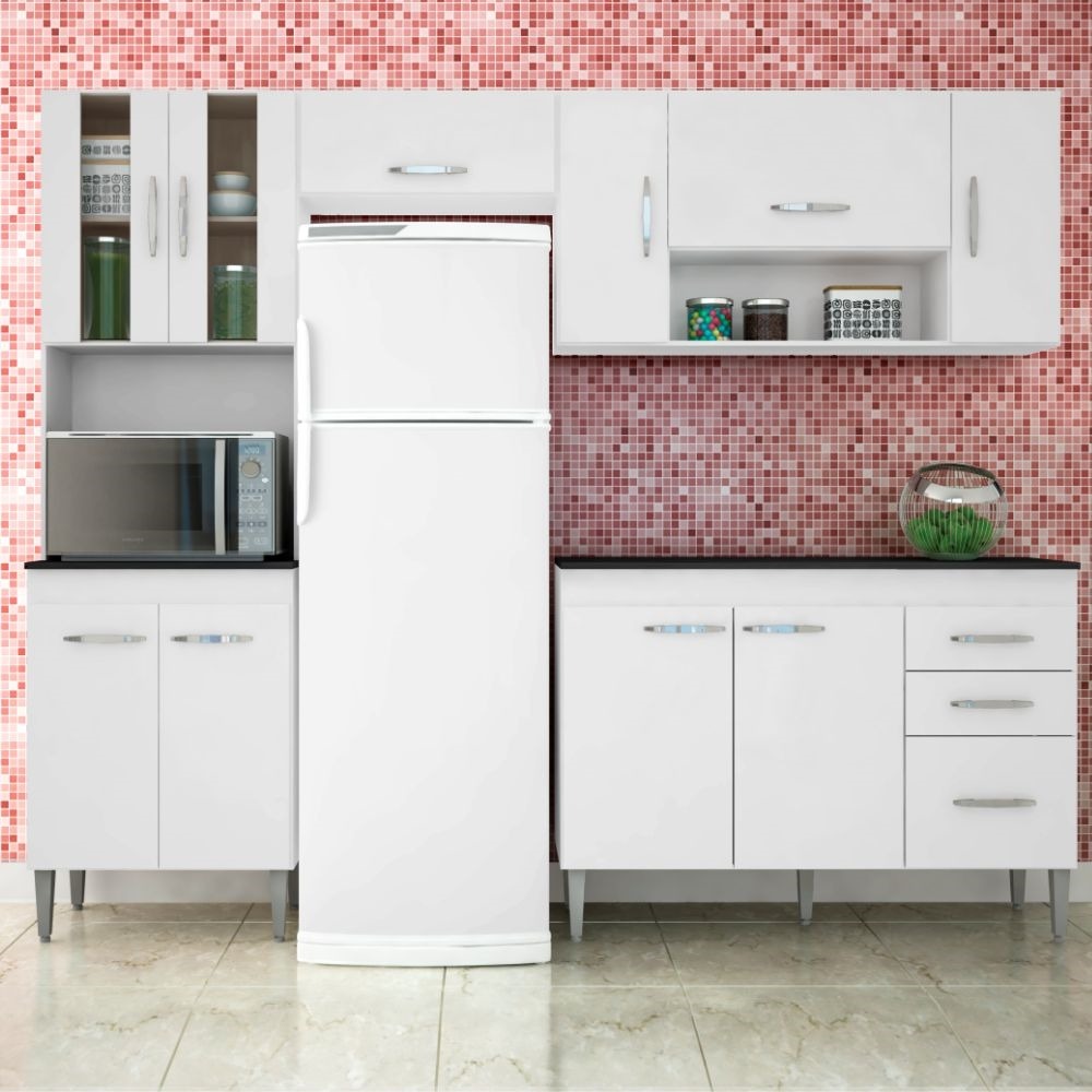 Cozinha Completa 4 P S Manuela 10 Portas 3 Gavetas Branco R 1 065 Cozinha Completa 4 P S Manuela 10 Portas 3 Gavetas Branco R 1 065