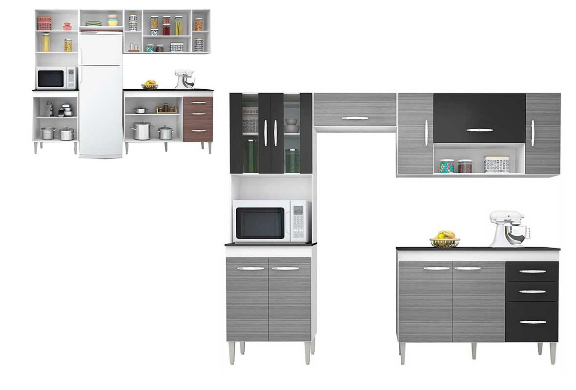 Cozinha Completa 4 P S Poquema Branco Preto Manuela R 701 90 Em Cozinha Completa 4 P S Poquema Branco Preto Manuela R 701 90 Em