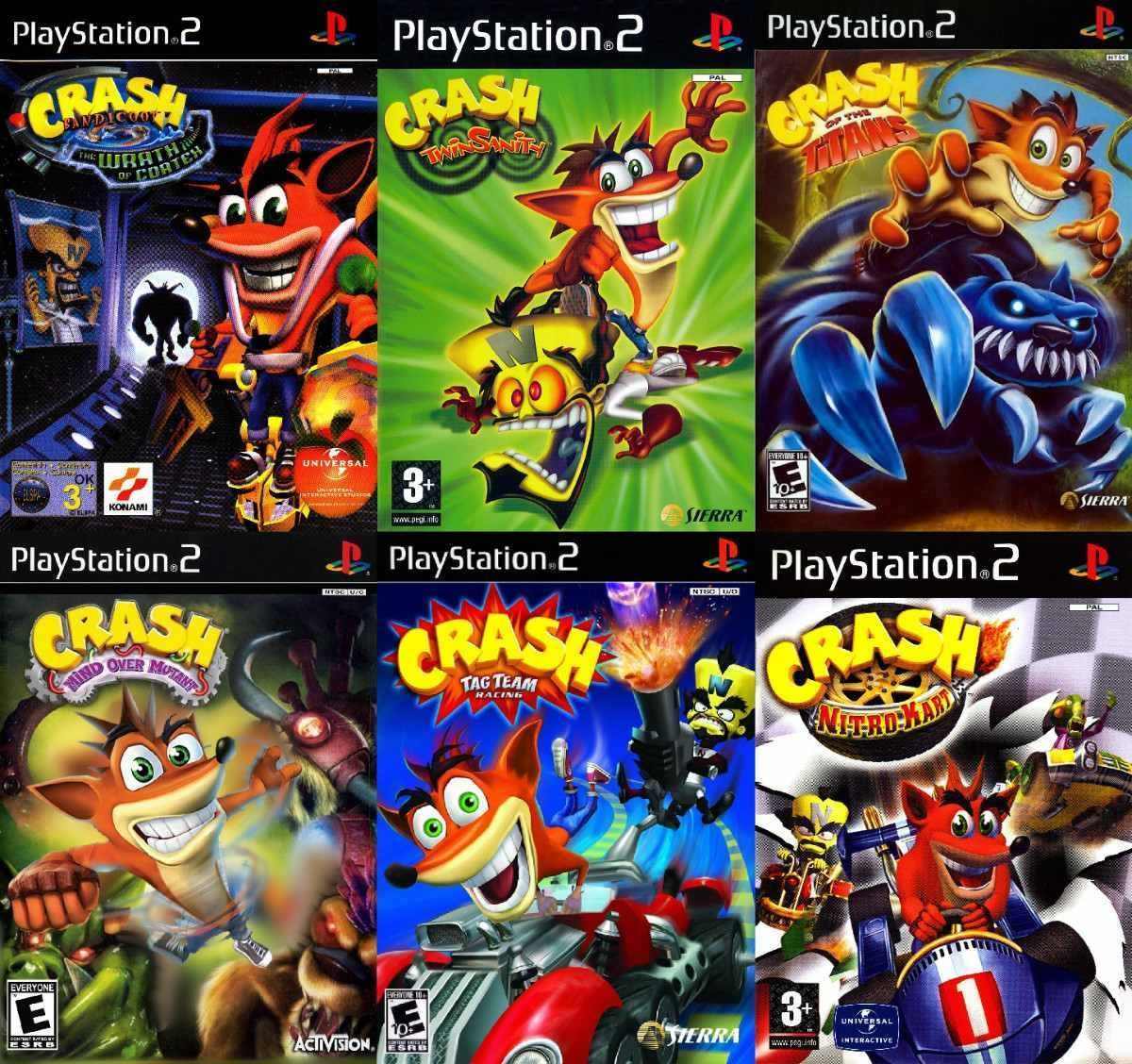 Crash Ps2 Infantil (kit 6 Games Play 2 (frete Grátis) - R ...