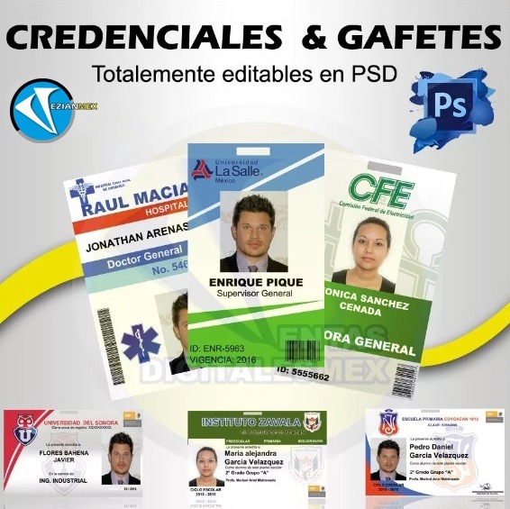 Credenciales & Gafetes Totalemente Editables Psd 160