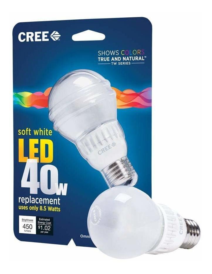 Soft White Cree BA19-04527OMN-12DE26-2U110 TW Series 40W Equivalent A19 LED Light Bulb CREE Bulb 2700K 6-Pack