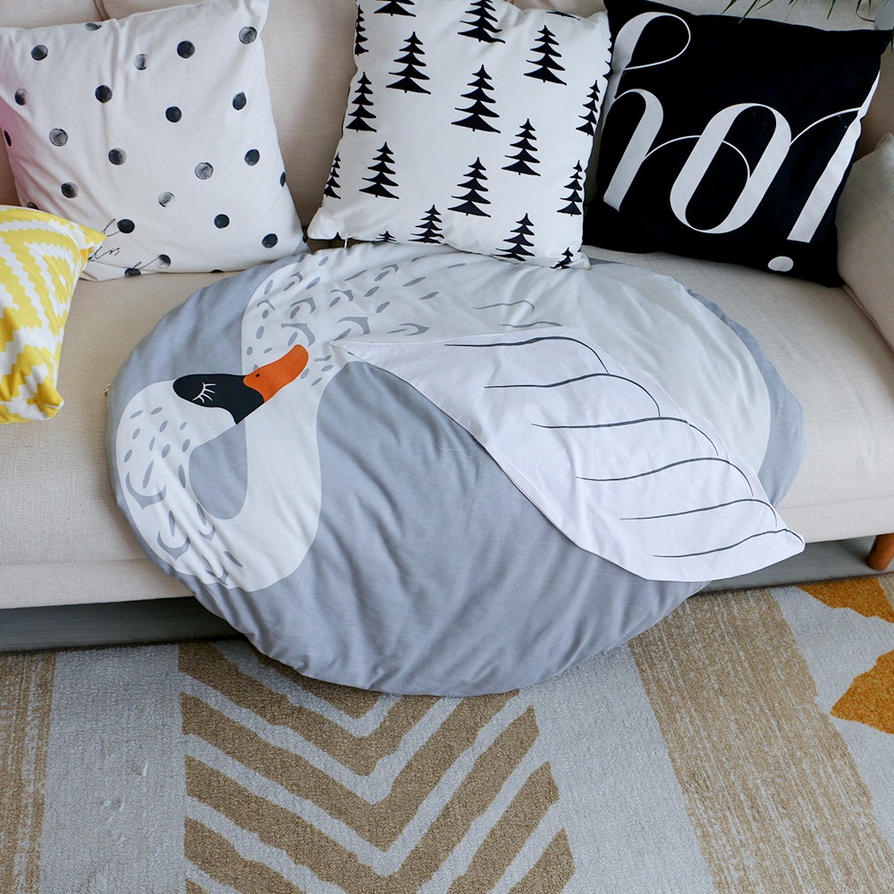 Crianças Nursery Rug Swan Shaped Play Mat Tapete Rodada Dos R Nursery Rug Swan Shaped Play Mat Tapete