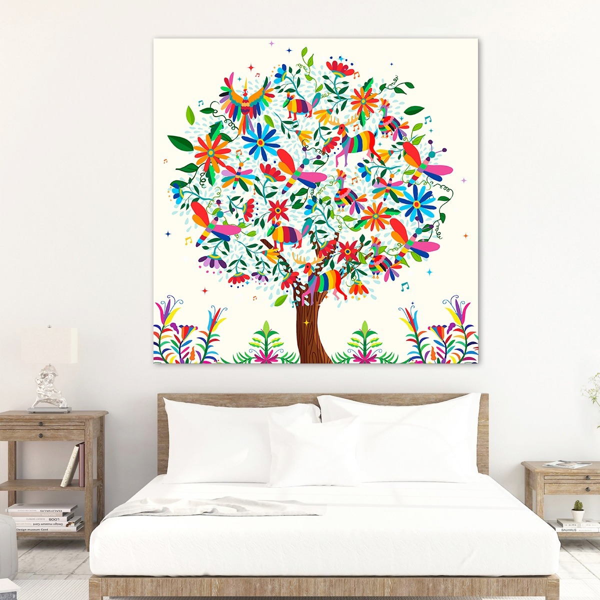 Cuadro Arbol De La Vida Arte Mexicano En Canvas Moderno Hd - $ 1,039.00