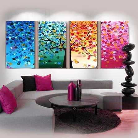 Cuadros abstractos modernos tripticos living comedor decorar ...