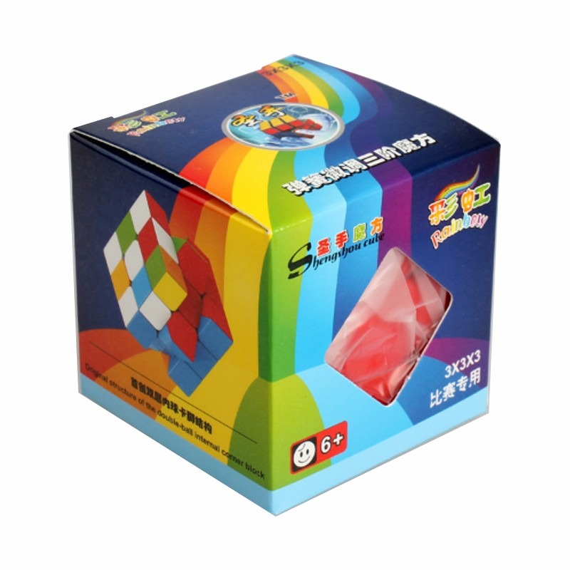 ШЕНГШОУ кубик Рубика. Shengshou 3x3 Pentahedron, Color. Детская игрушка-головоломка без наклеек, 3x3. Мини Рейнбоу 3д пазл желтый.