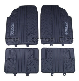 Juego Completo de Alfombrillas universales para Coche poli/éster SPARCO moqueta Negra//roja