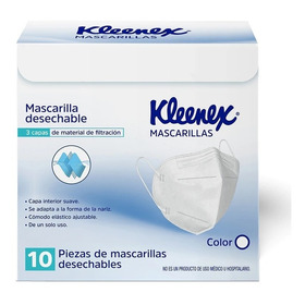 Cubrebocas Kleenex Mascarillas Tipo Kn95 Caja Con 10 Piezas