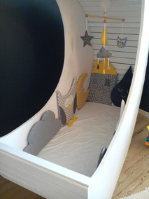 De Con Madera Forma En Luna Bebe Cuna 6Yfy7bg