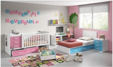 Cuna transformable blc/fuc/az homy nueva en cajas 229.990 en ... Cama cuna transformable