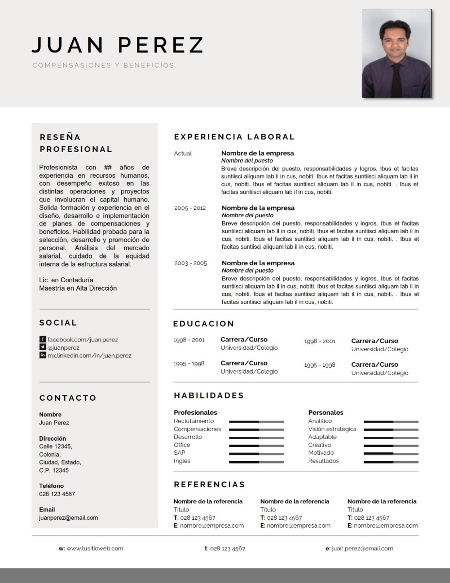 Contents of curriculum vitae image