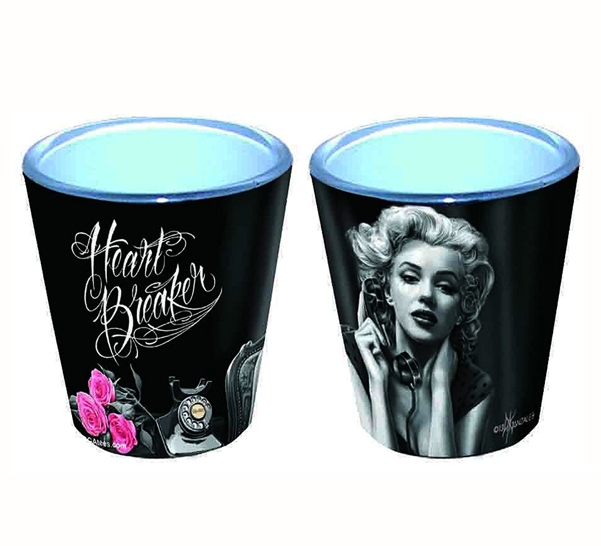 Set of 3 David Gonzales Art Shot Glass Marilyn