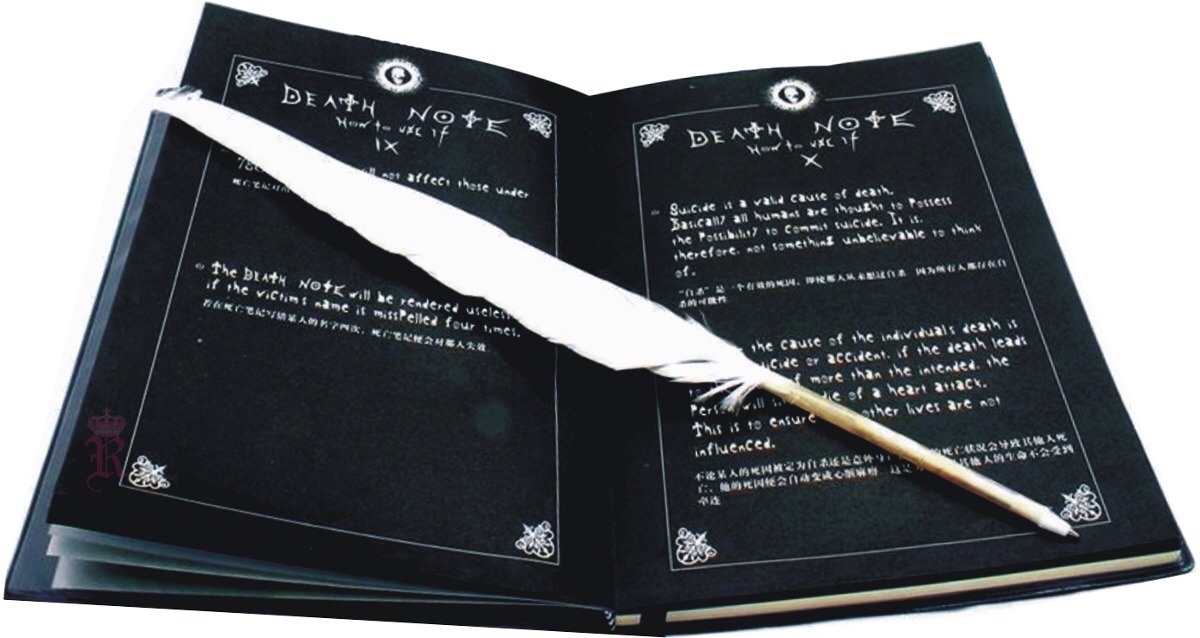 Juego de cuaderno y pluma Death Note
