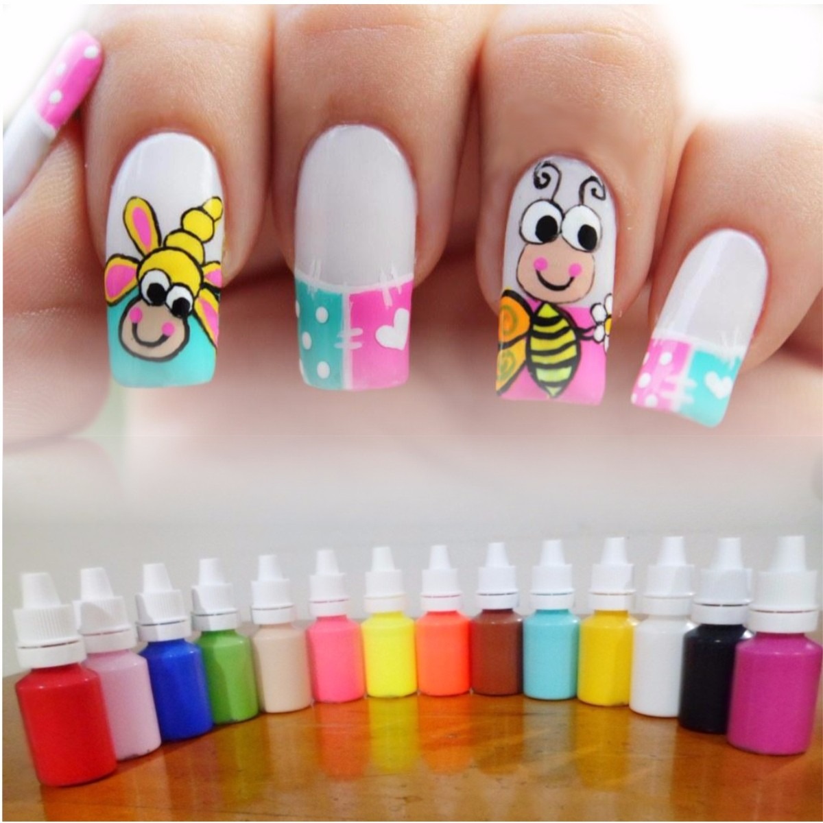 ¡ Kit De 12 Pinturas Acrílicas Nail Art Decoración Uñas
