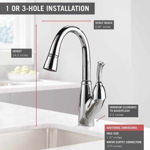 Delta 999 Dst Allora Single Handle Pull Down Bar Prep Faucet