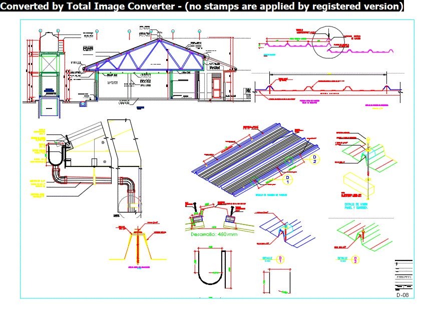 Detalle Canaletas Y Cobertura En Autocad S En Mercado Libre