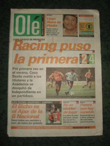 diario ole 2-2-1997/racing 4 independiente 2/ copa mendoza