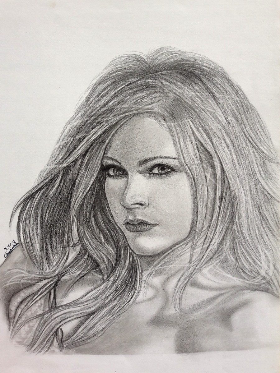 Dibujos Y Retratos A Lápiz Profesionales Avril Lavigne 135000 En