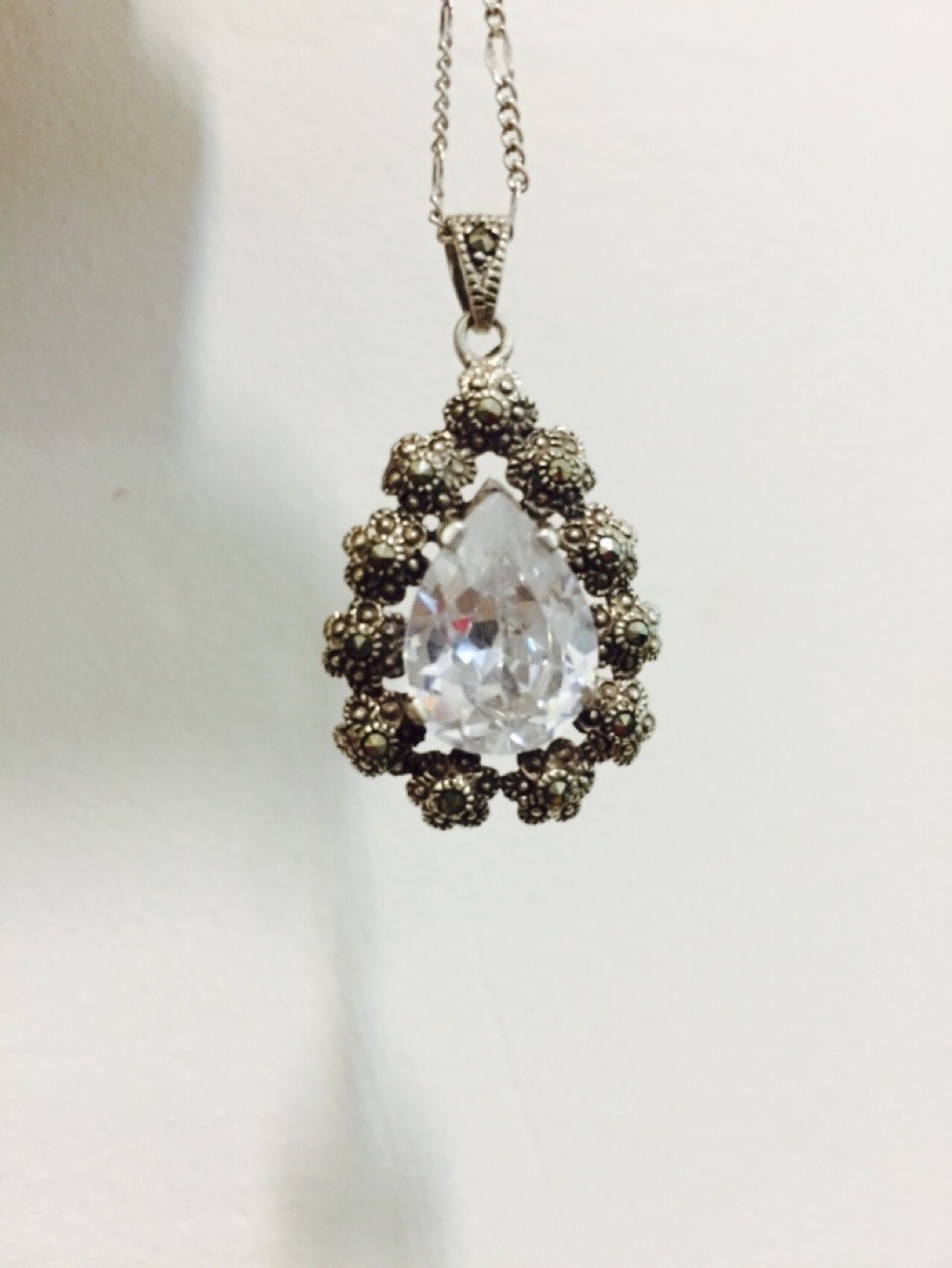 cadenas de plata con piedras dije cadena de plata con marquesitas y piedra engastada cadenas de plata con piedras dije cadena de plata con marquesitas y piedra engastada