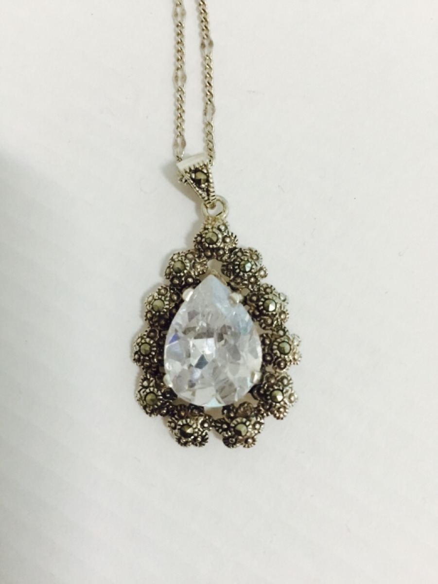 cadenas de plata con piedras dije cadena de plata con marquesitas y piedra engastada cadenas de plata con piedras dije cadena de plata con marquesitas y piedra engastada