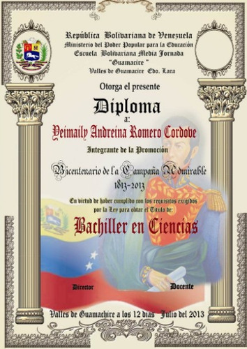 Diplomas Pergamino Graduación Preescolar Bachiller Tsu 