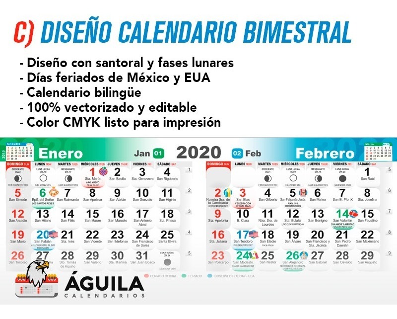 Calendario Febrero 2020 Mexico Michel Zbinden Es