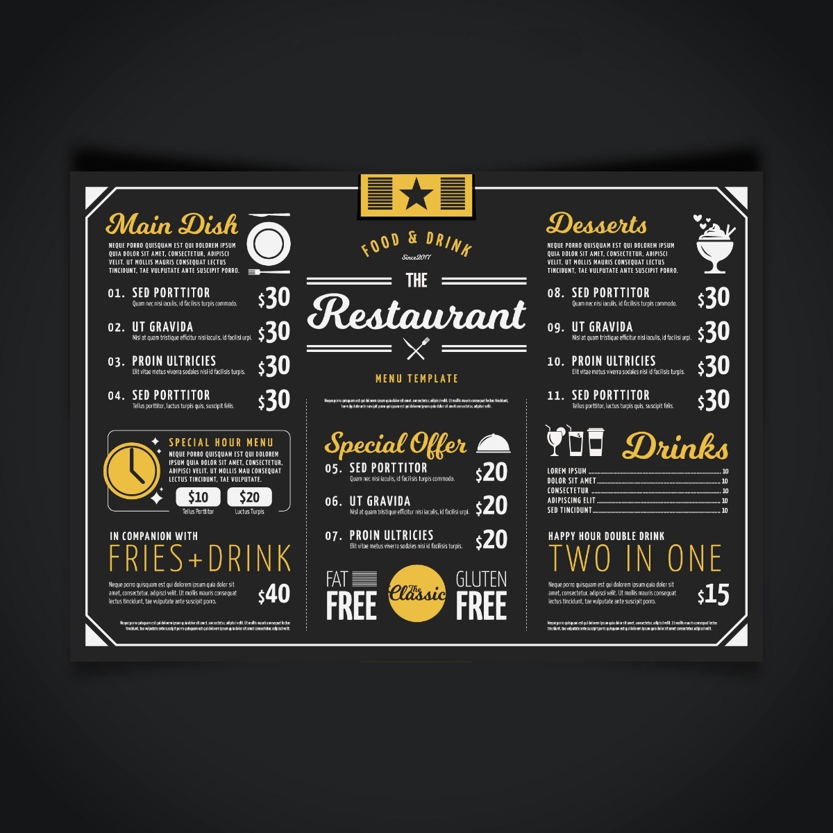 Diseño Gráfico Carta Menu Premium Restobar Diseño Gráfico Carta Menu Premium Restobar