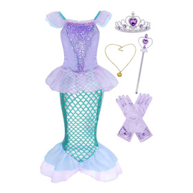 Disfraz Princesa Sirena Para Niñas Sirenita Ariel Navidad