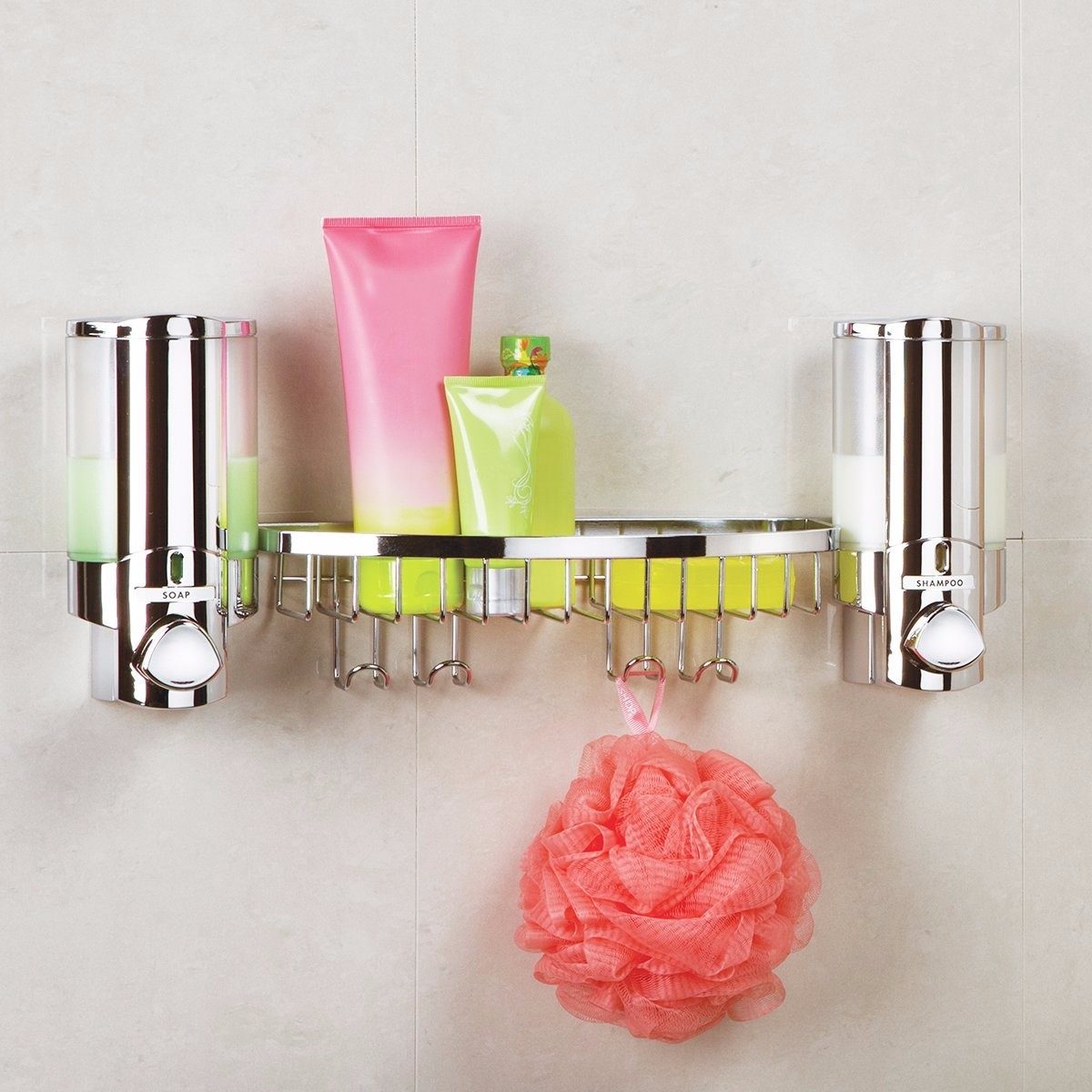 Dispensador De Jabon Liquido Shampoo Baño Accesorios Canasta - $ 1,759.