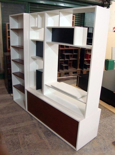 Divisor ambiente blanco haya cedro tv biblioteca 15.400,00 en ... Muebles haya y blanco