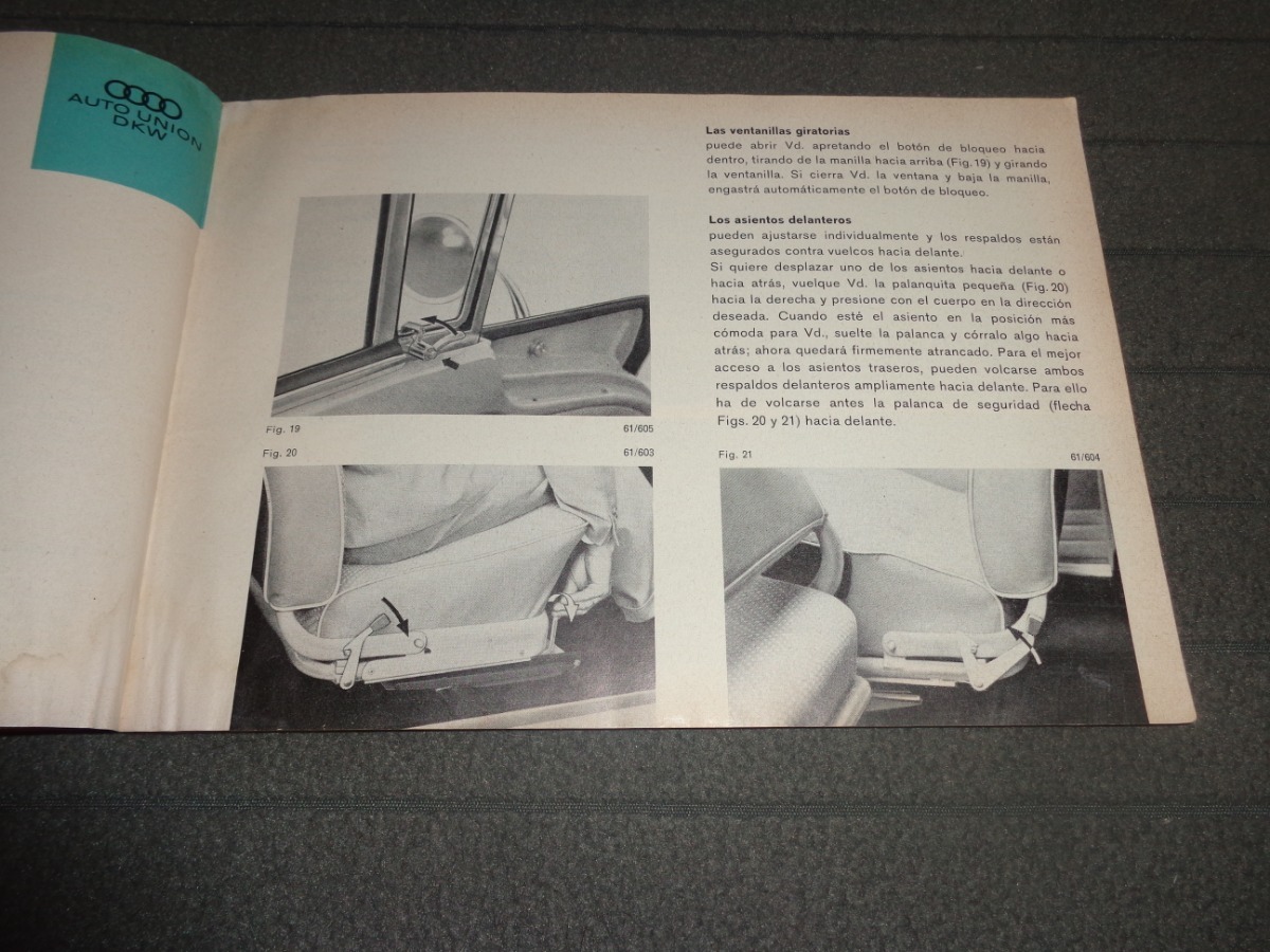 Dkw Auto Union 1000 Coupe Libro Manual De Instrucciones - $ 2.800,00 en Mercado Libre